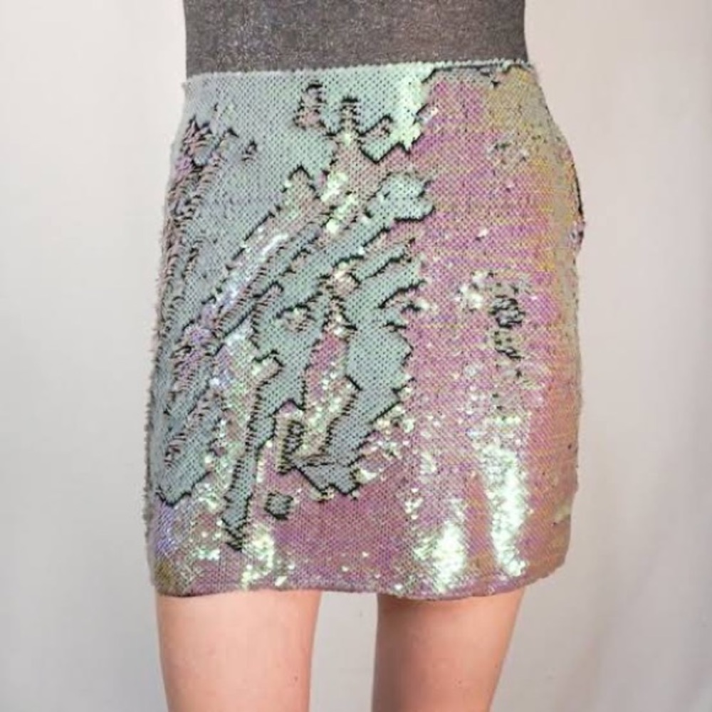 Zara Reversible Sequins Mini Skirt - Picture 8 of 9